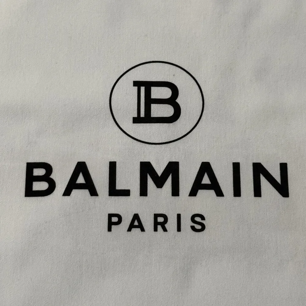 Balmain Paris Designer Dust Bag White Large 20x19 New Unused Drawstring Storage